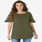 Lace-Sleeve Tee image number null