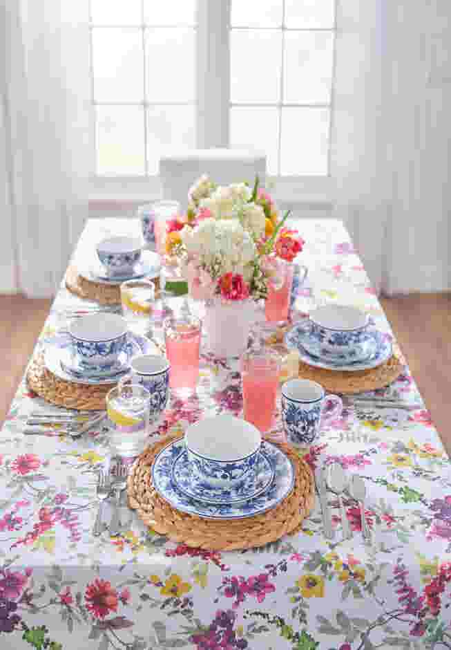 60" x 104" Floral Cascade Table Linen image number 1