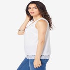 Lace Trim Satin Tank image number null