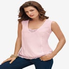 Lace Trim Satin Tank image number null