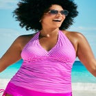 Shirred Halter Tankini Top image number null