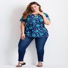 Triple Keyhole Short Sleeve Tee image number 0
