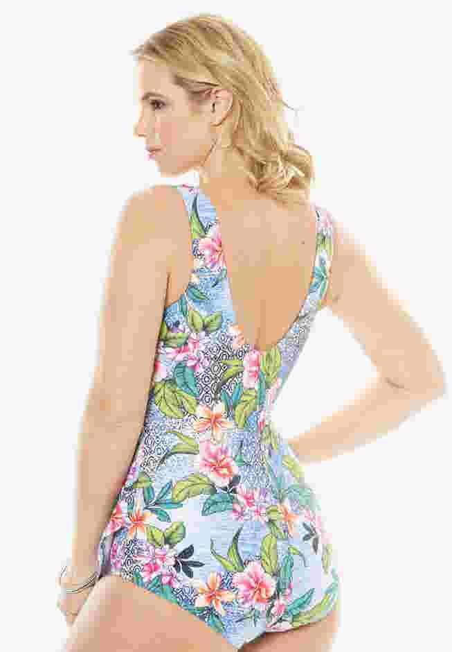 Sarong Front One Piece Swimsuit image number 1