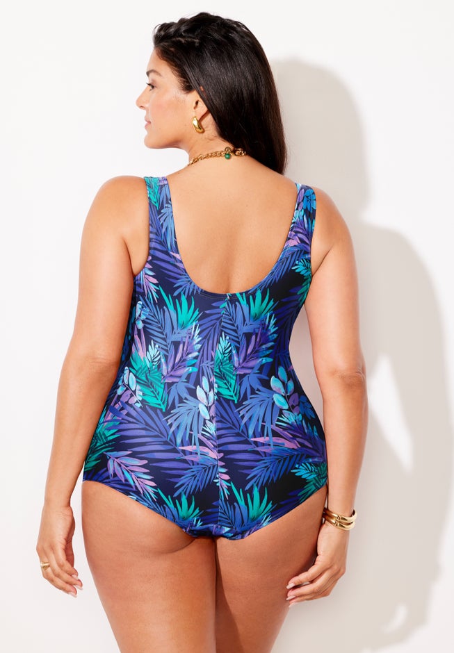 Sarong Front One Piece Swimsuit image number 1