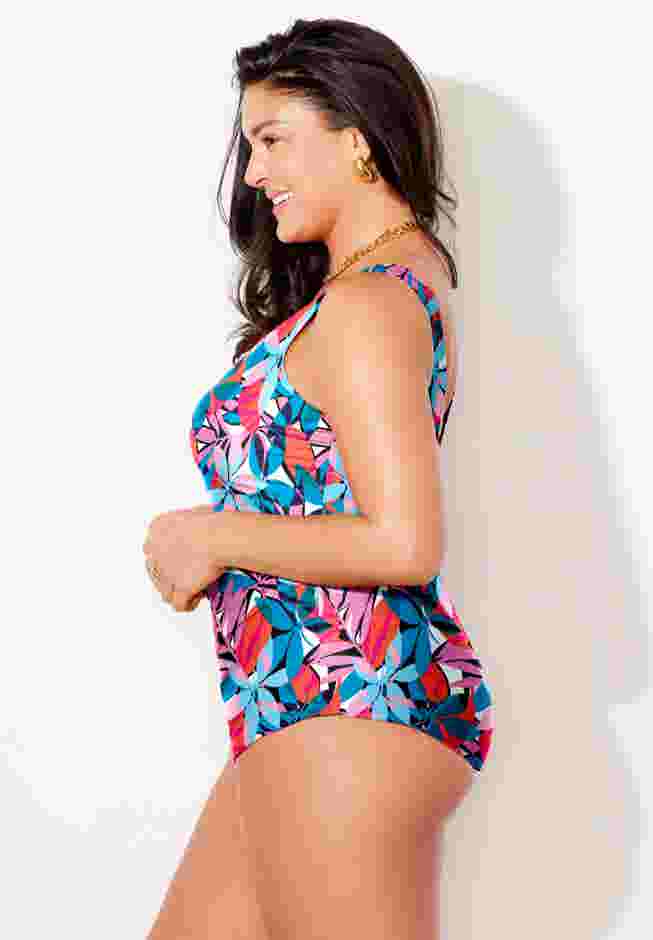 Sarong Front One Piece Swimsuit image number 2