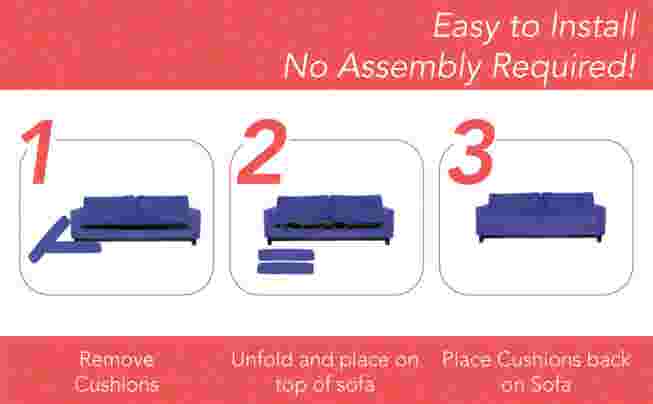 A three-step guide showing how to install the cushion support.