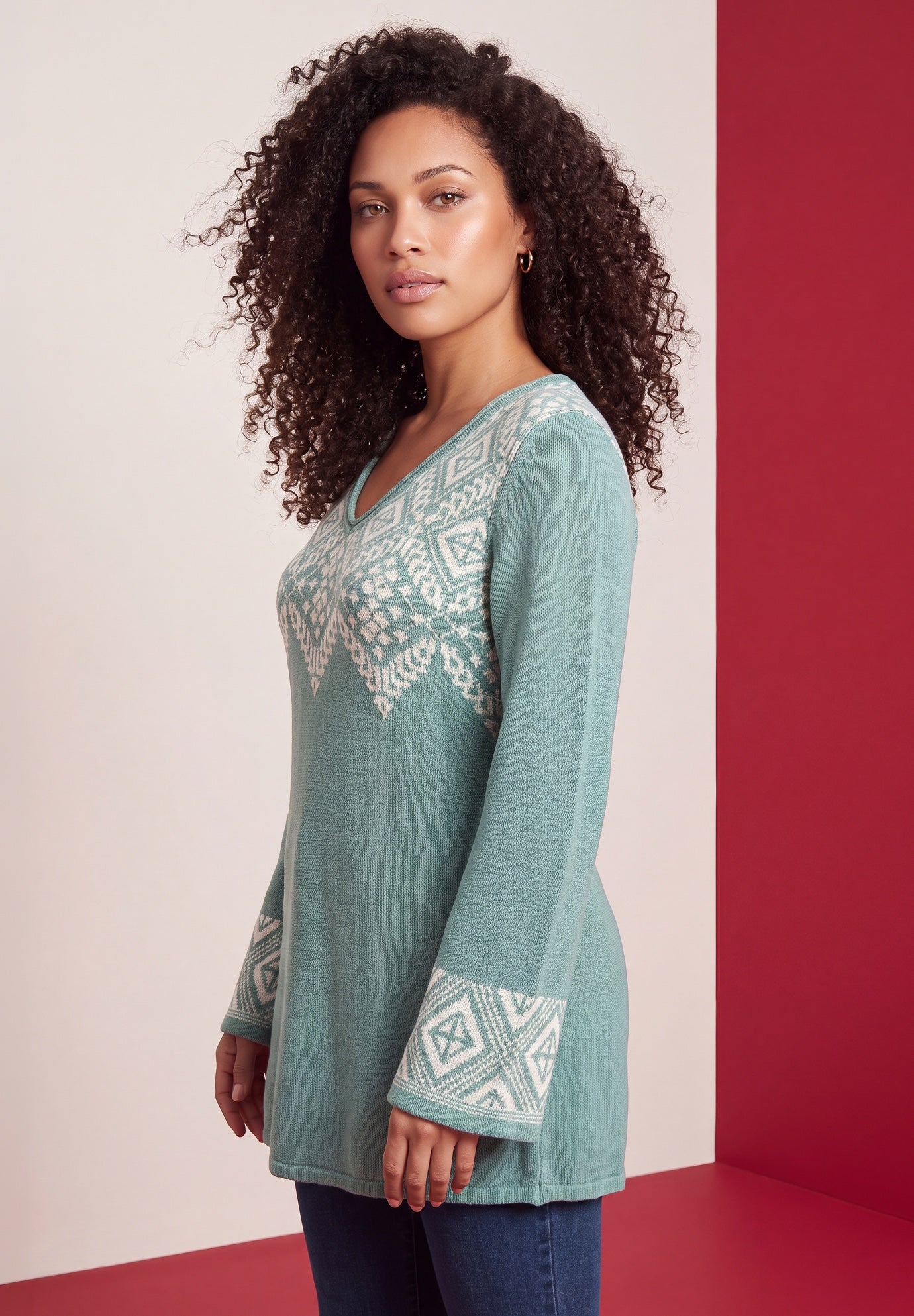 Fit And Flare Tunic Sweater image number 2