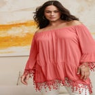  Crochet Fringe Trim Tunic image number 5