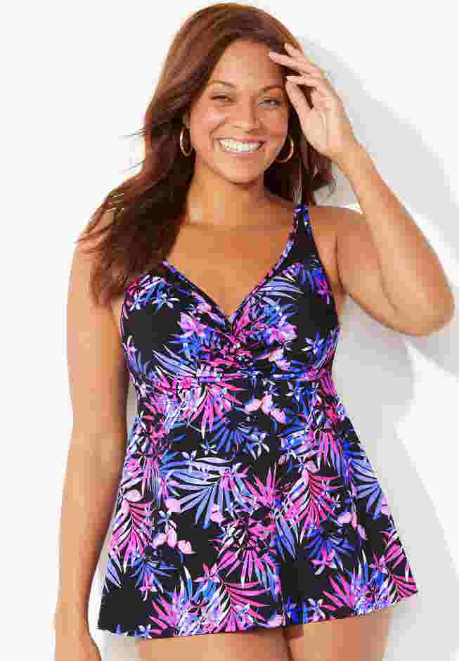 Bra Sized Crochet Underwire Tankini Top image number 0