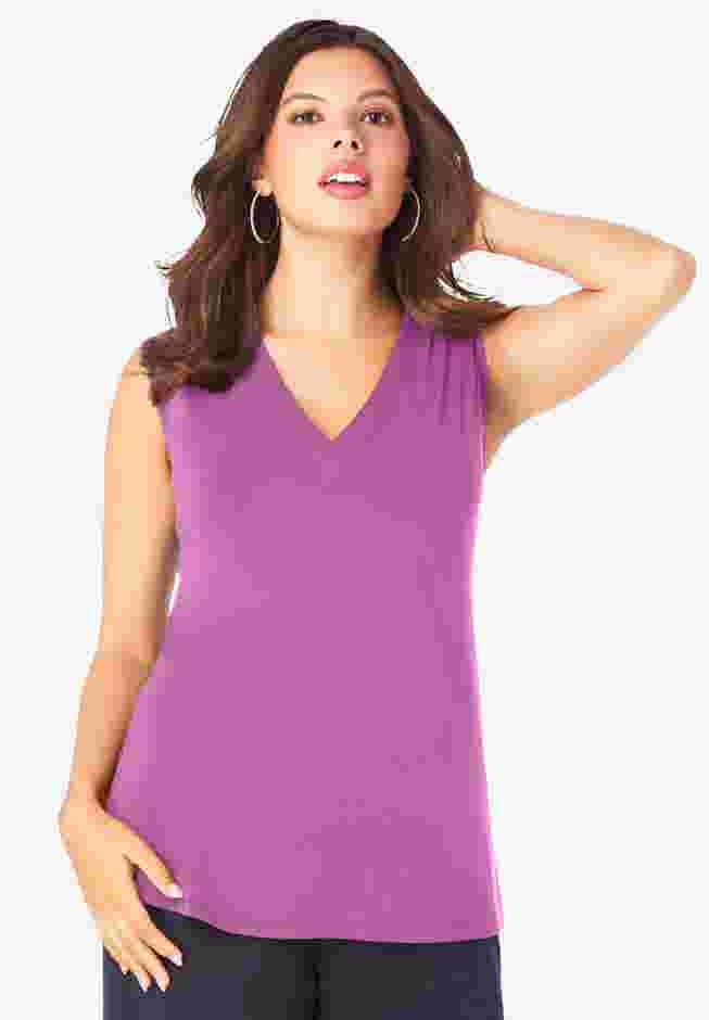 Ultrasmooth® Fabric V Neck Tank image number 0