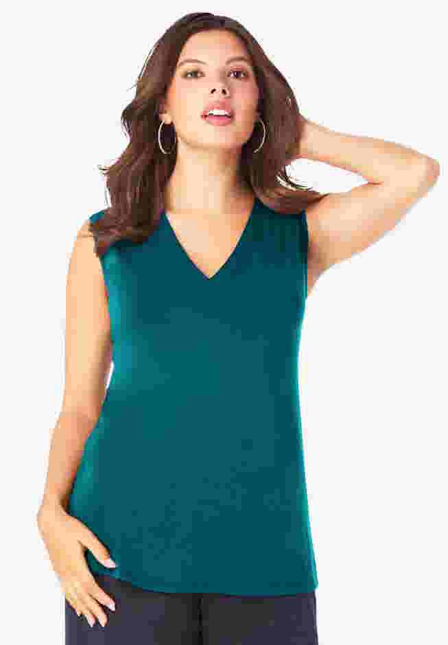 Ultrasmooth® Fabric V Neck Tank image number 0