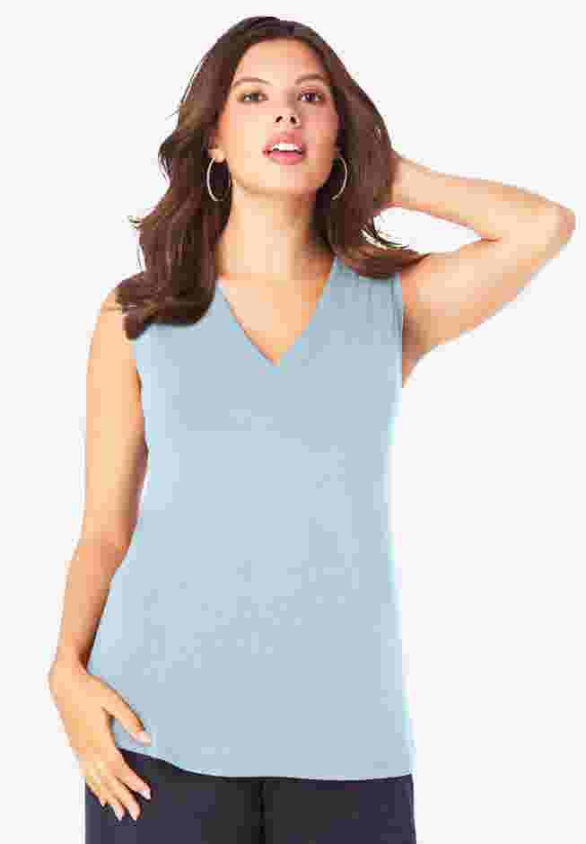 Ultrasmooth® Fabric V Neck Tank image number 0