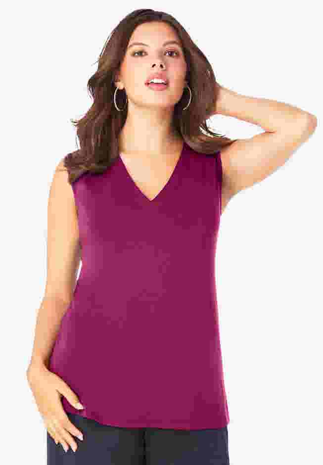 Ultrasmooth® Fabric V Neck Tank image number 0
