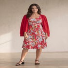 Stretch Jersey Knit Sleeveless Scoop Neck Fit and Flare Dress image number null