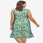 Stretch Jersey Knit Sleeveless Scoop Neck Fit and Flare Dress image number null