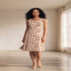 Stretch Jersey Knit Sleeveless Scoop Neck Fit and Flare Dress image number null