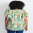 Tie Front Scarf Sleeve Blouse image number null