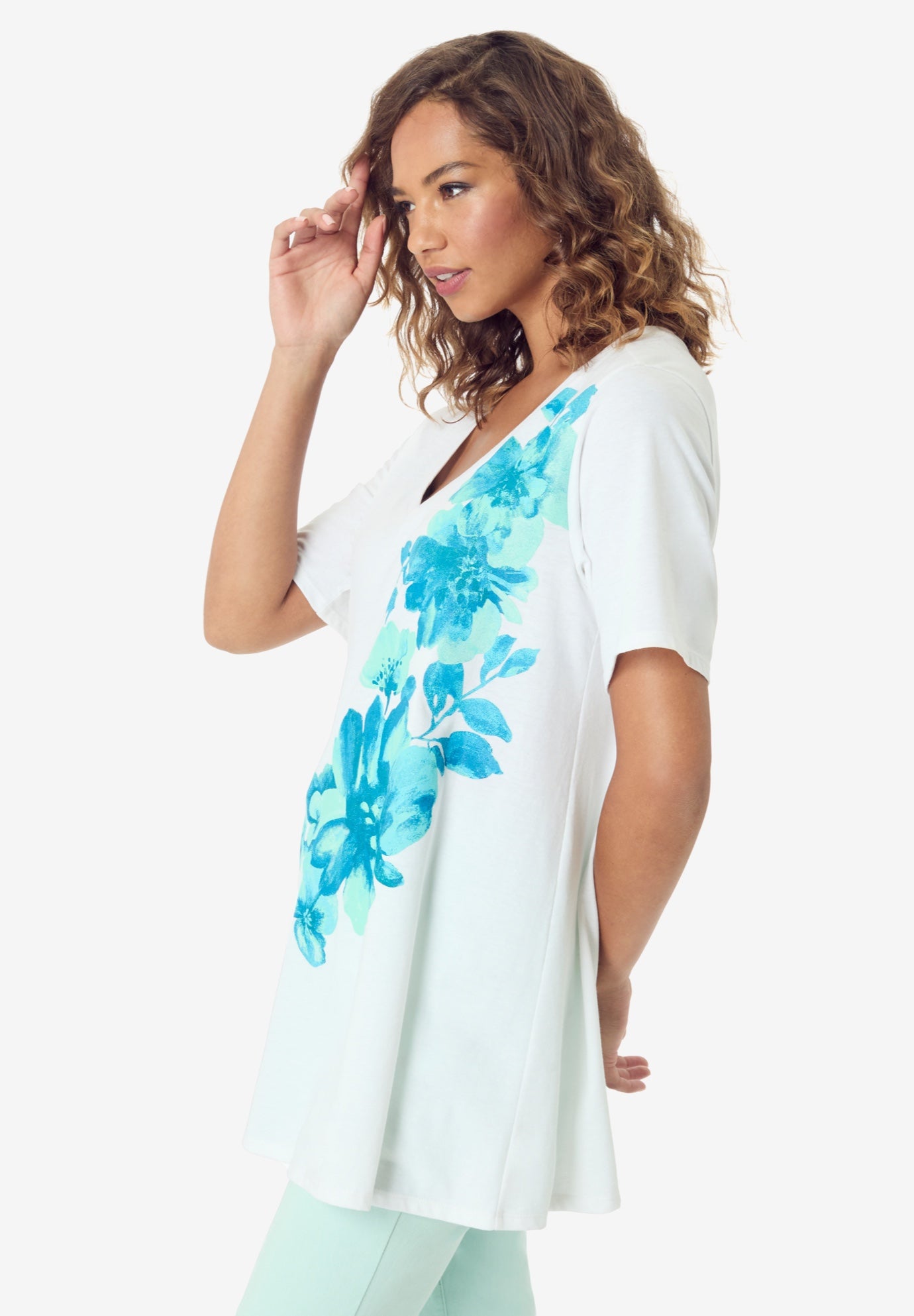 Plus Size Ultimate Short Sleeve Swing Tee image number 4