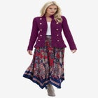 Plus Size Military-Inspired Ribbed Cardigan Sweater image number null