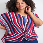 Knot Front Dolman Sleeve Blouse image number 3