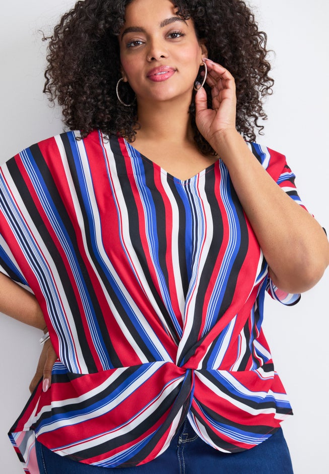 Knot Front Dolman Sleeve Blouse image number 3