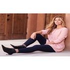 Plus Size Lace Yoke Pullover Sweater image number null