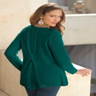 Plus Size Lace Yoke Pullover Sweater image number null