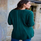 Plus Size Lace Yoke Pullover Sweater image number null