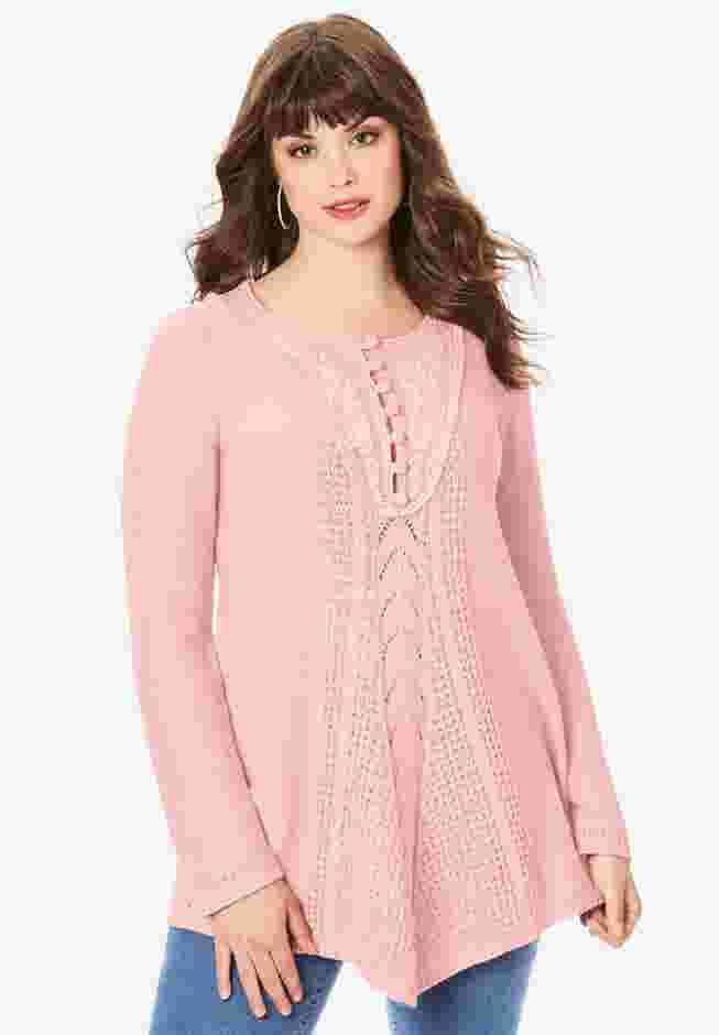 Lace Yoke Pullover Sweater image number 0