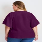 Flutter Sleeve Keyhole Blouse image number 1