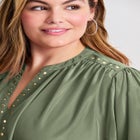 Studded Blouson Sleeve Blouse image number null