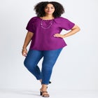Keyhole Dolman Sleeve Blouse image number 4