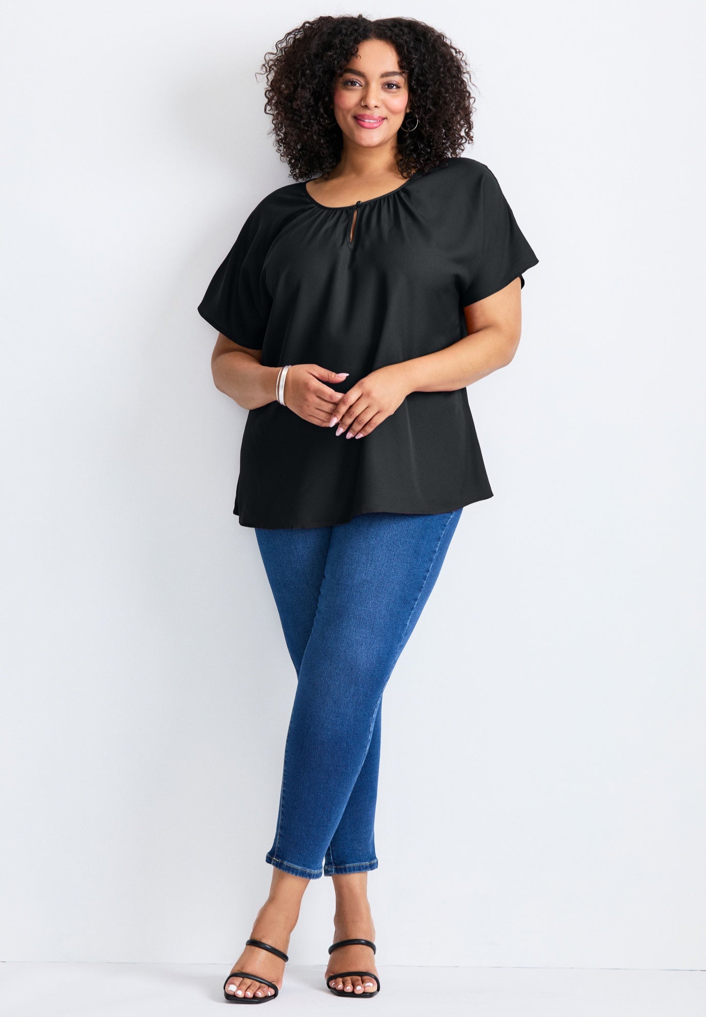 Keyhole Dolman Sleeve Blouse image number 4