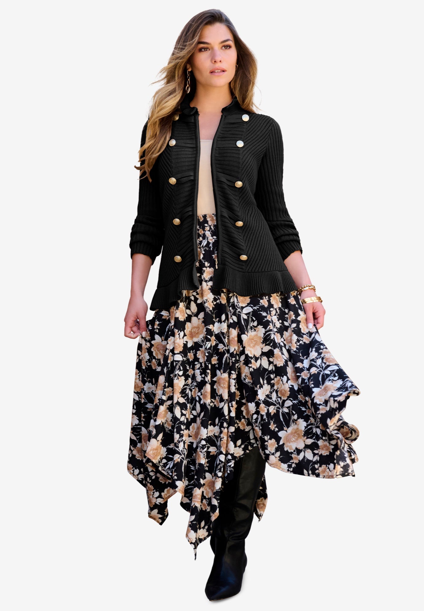 Plus Size Handkerchief Hem Skirt image number 3