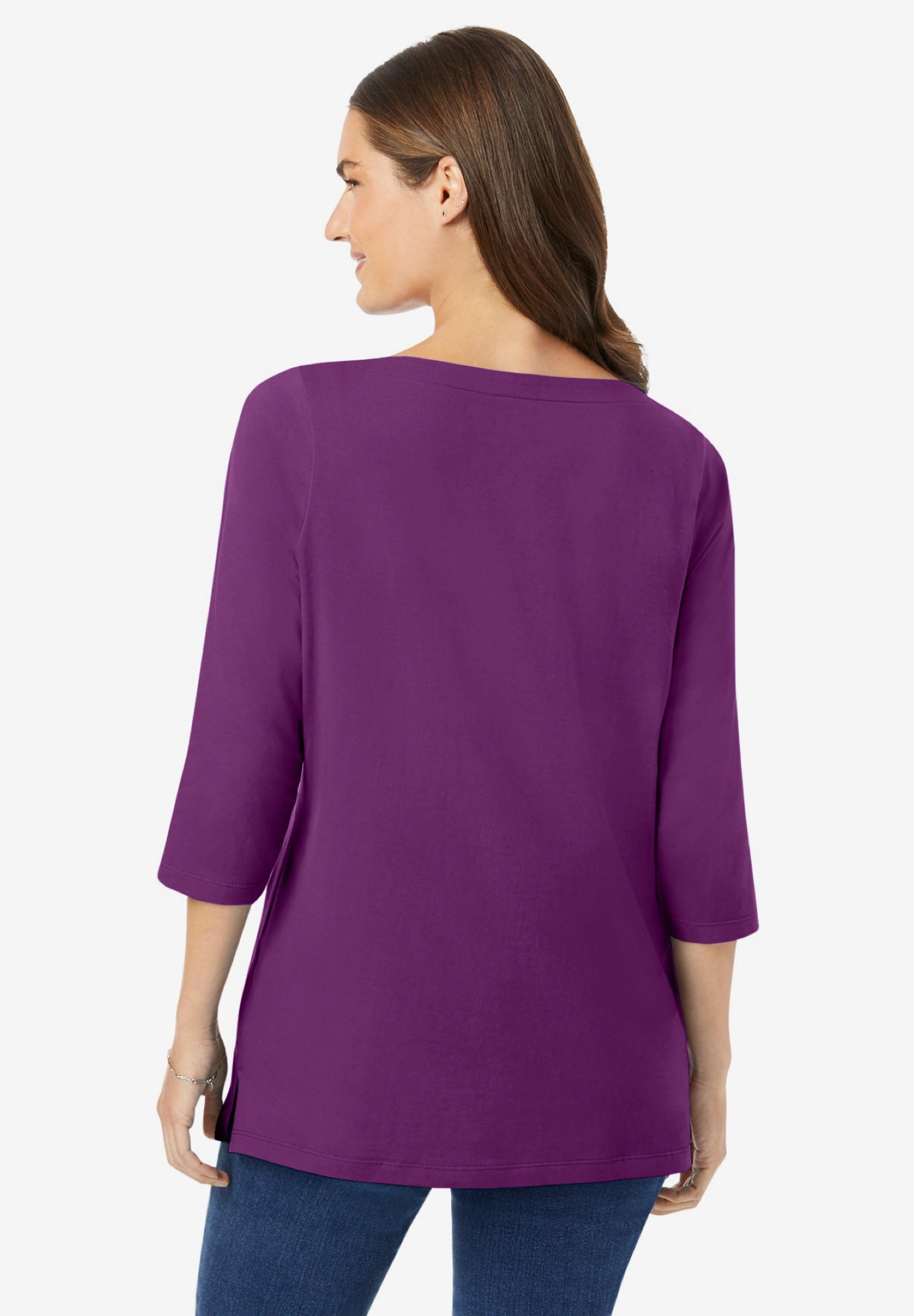 Perfect Three-Quarter Sleeve Boatneck Tee image number 1