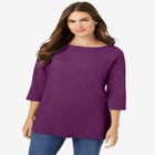 Perfect Three-Quarter Sleeve Boatneck Tee image number 0