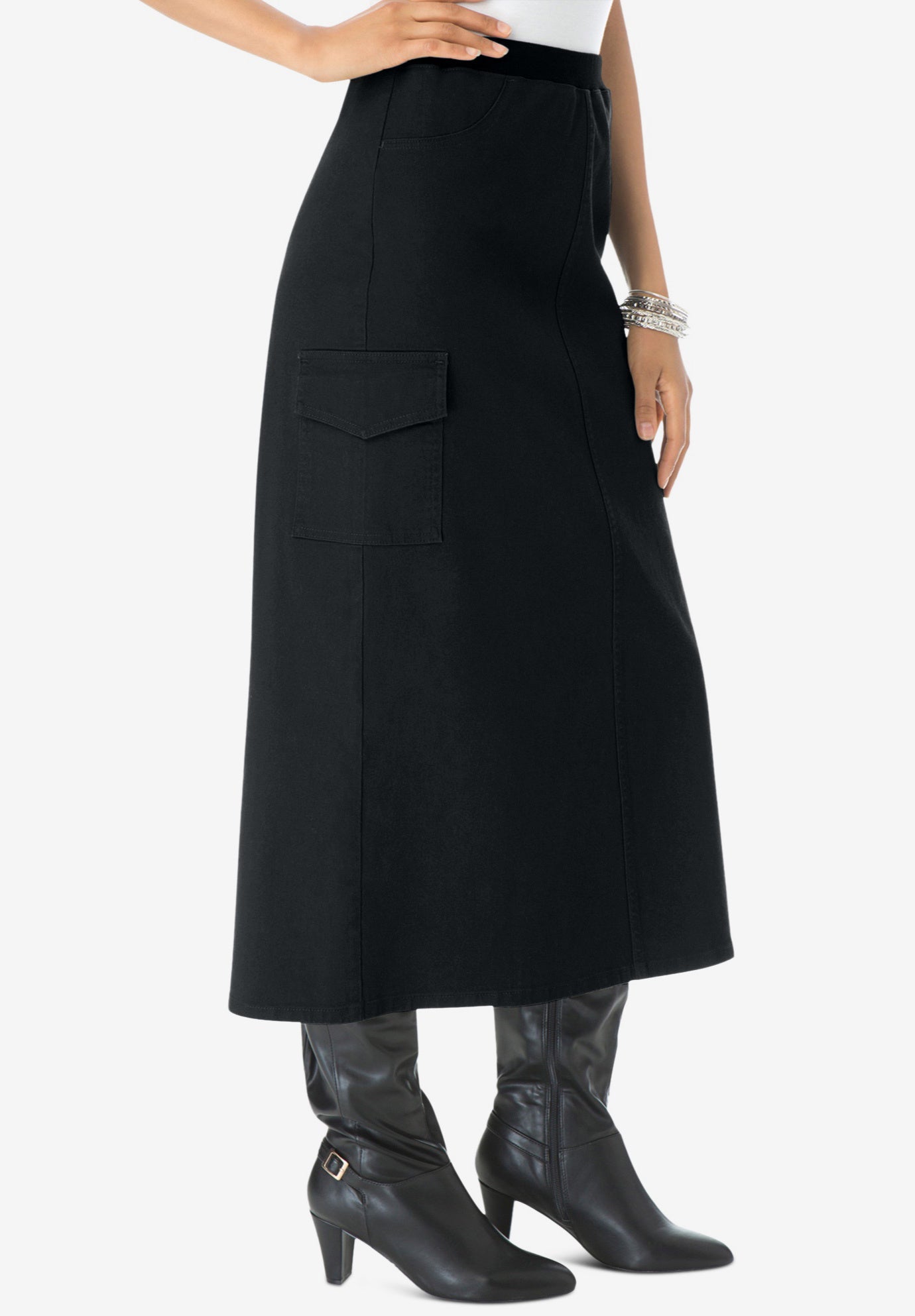 Plus Size Invisible Stretch® All Day Cargo Skirt image number 3
