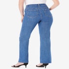 Plus Size Invisible Stretch® Two-Tone Embroidered Bootcut Jeans image number null
