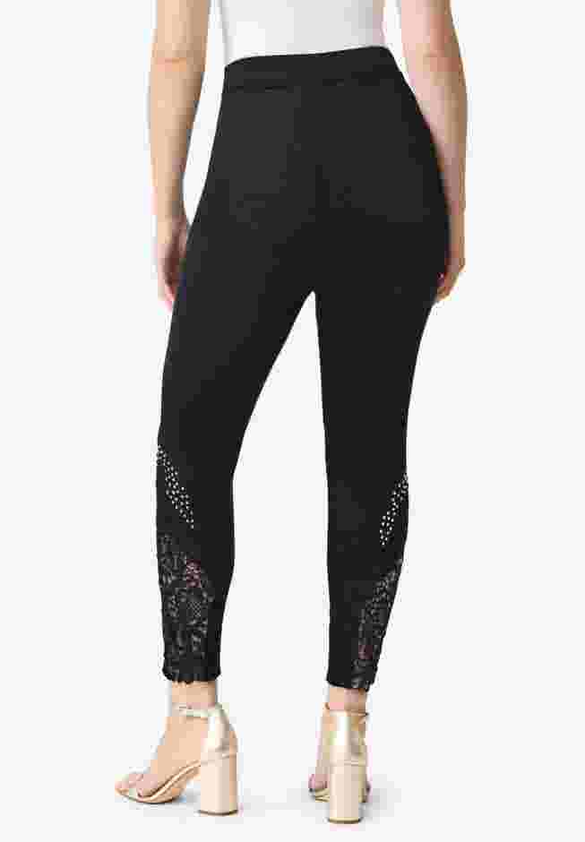 360° Stretch Lace Applique Jean image number 2