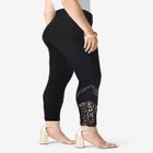 Plus Size 360° Stretch Lace Applique Jean image number null