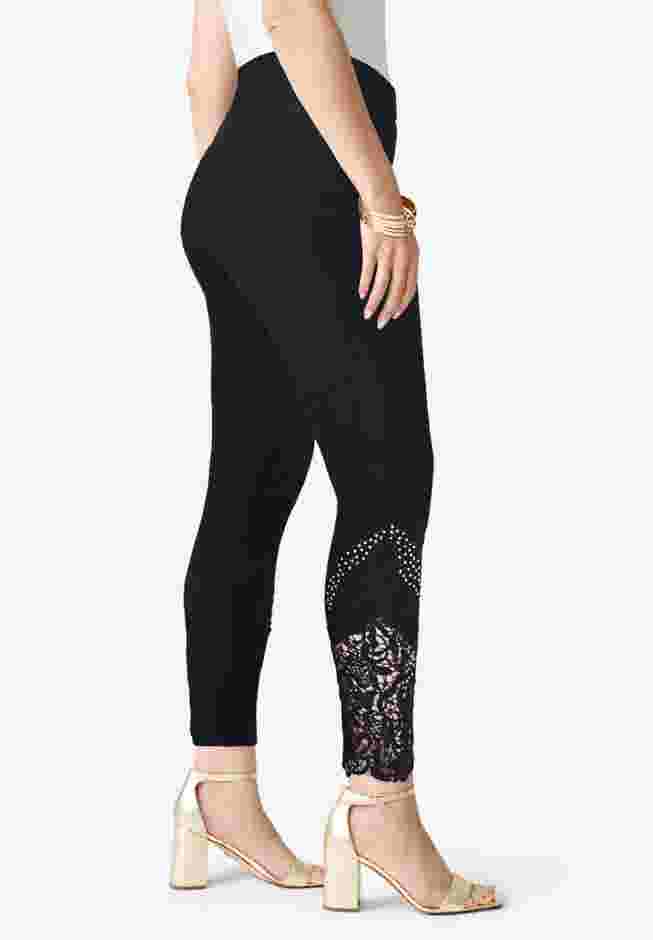 360° Stretch Lace Applique Jean image number 3