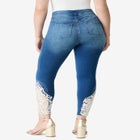 Plus Size 360° Stretch Lace Applique Jean image number null