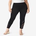 Plus Size 360° Stretch Lace Applique Jean image number null