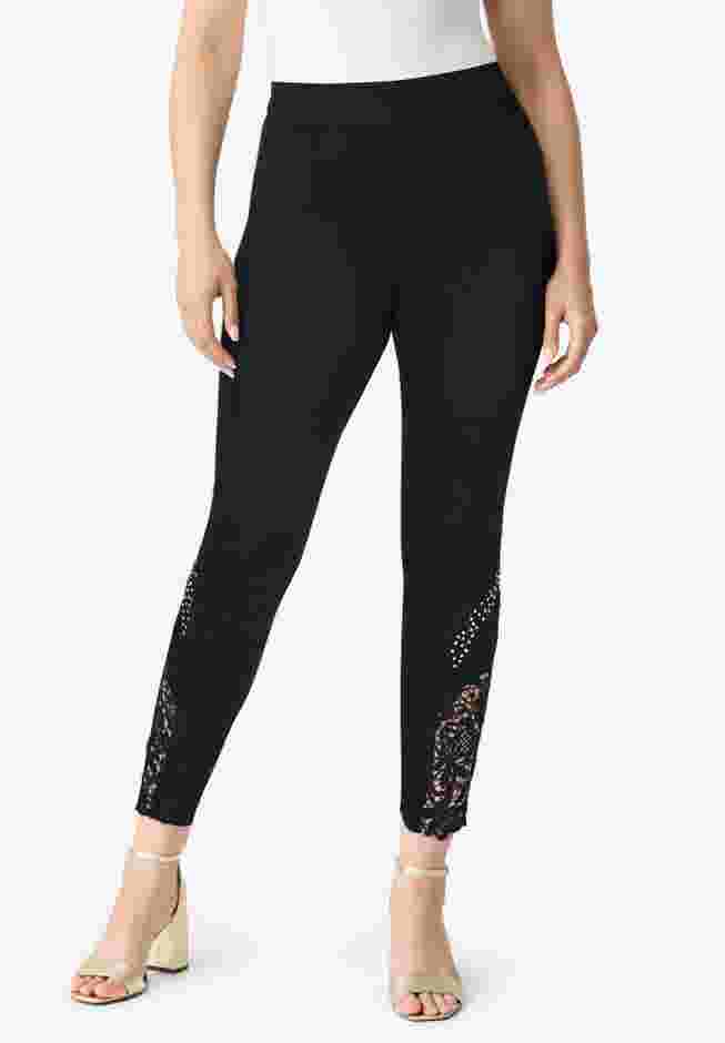 360° Stretch Lace Applique Jean image number 1