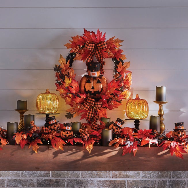 6'L Pre-Lit Pumpkin Garland image number 2