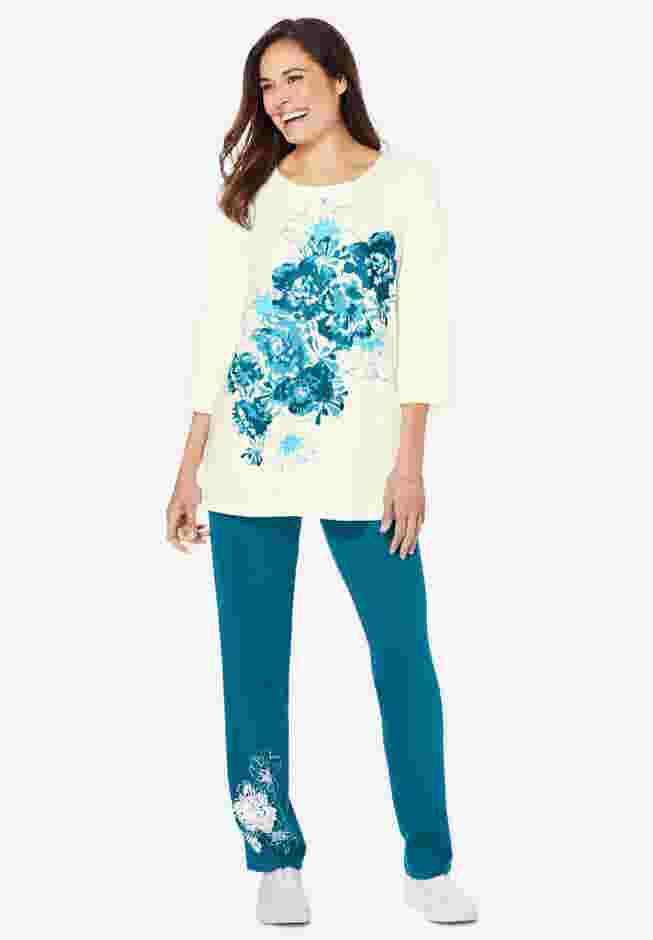 Floral Tee and Pant Set image number 4