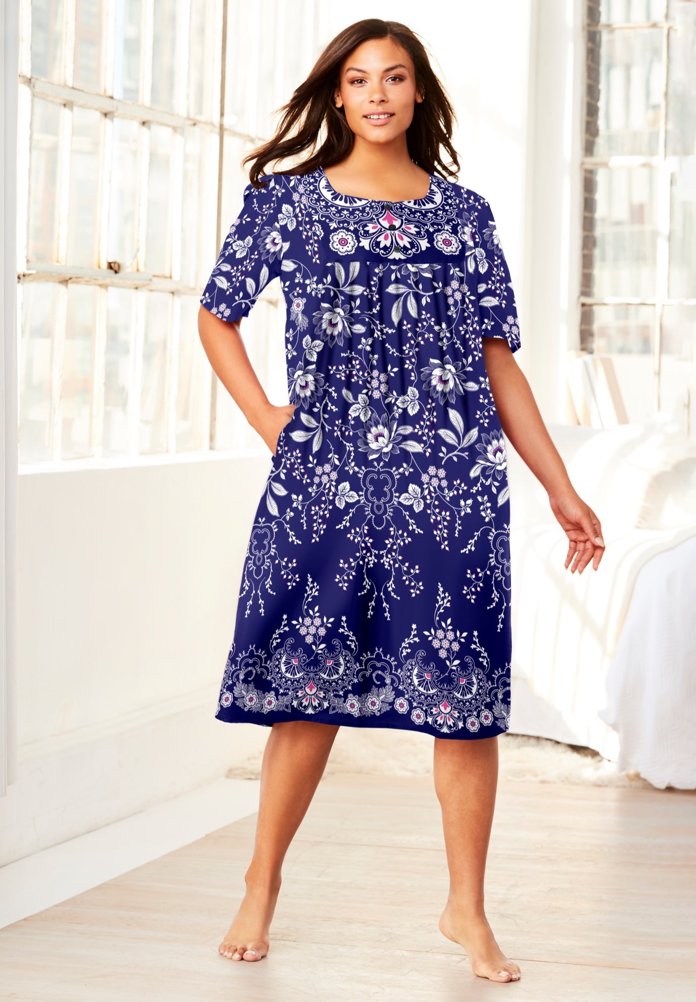 Mixed Print Short Lounger image number 0