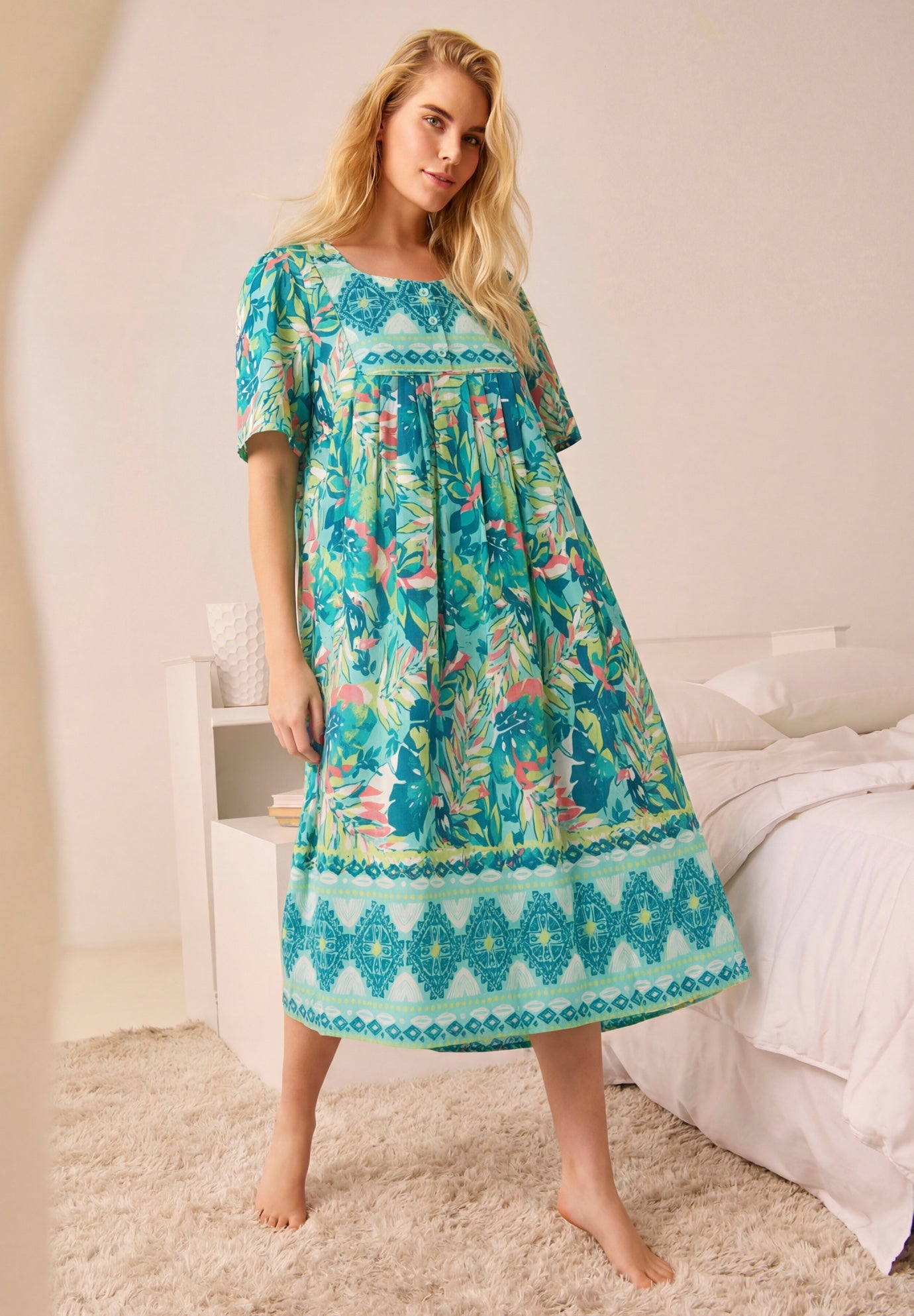 Mixed Print Short Lounger image number 7