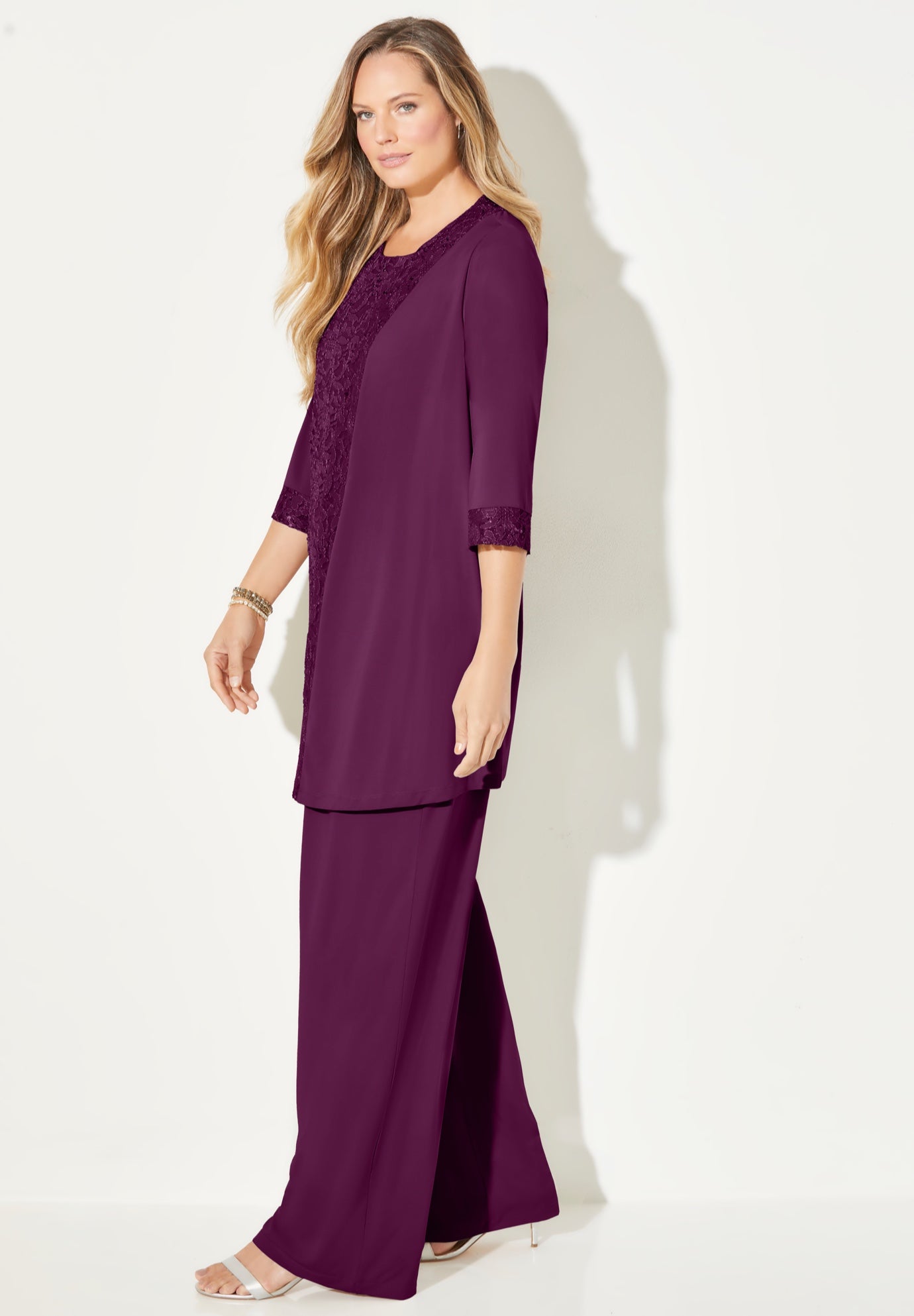 Lace Gala 3-Piece Pant Suit image number 2