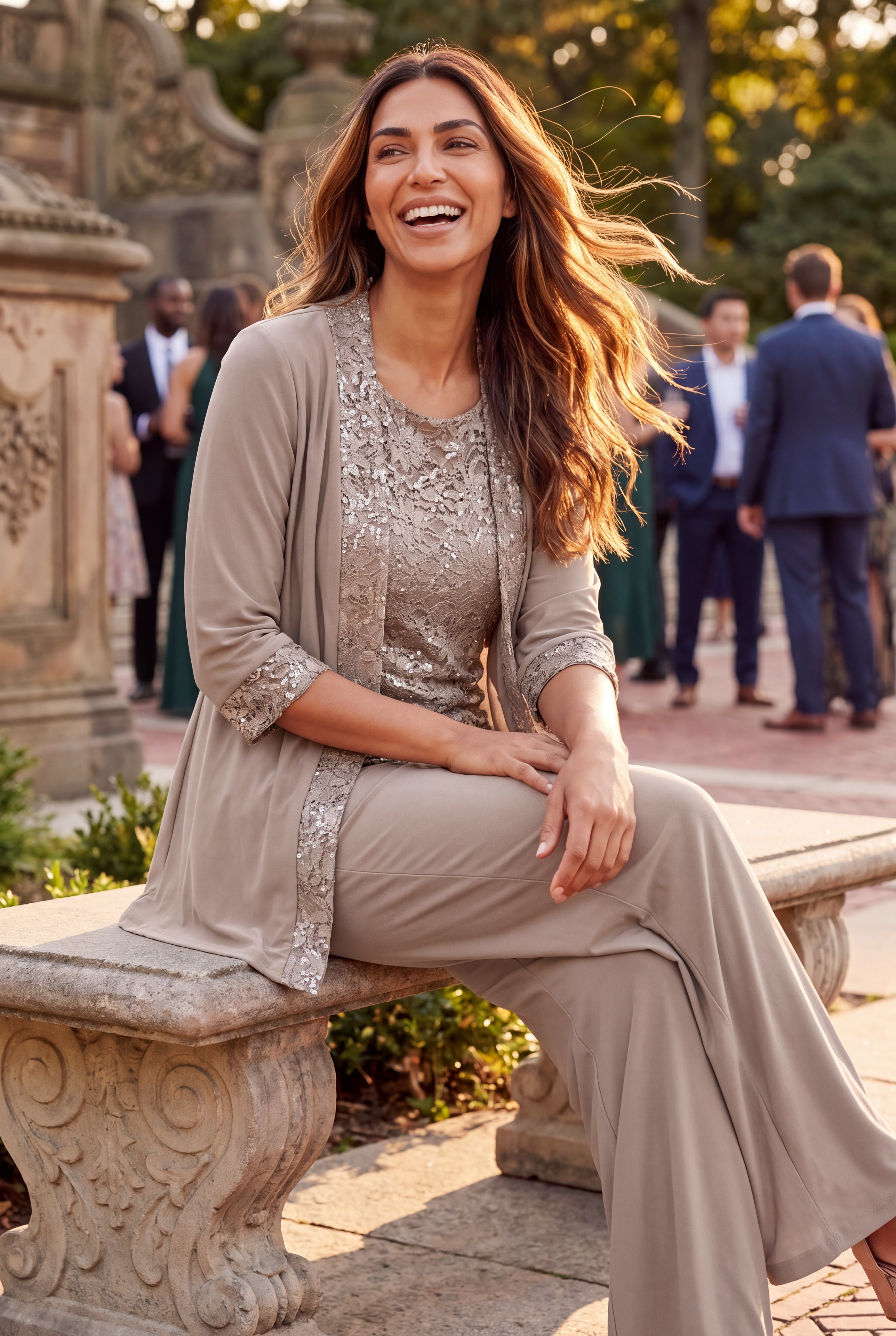 Lace Gala 3-Piece Pant Suit image number 1